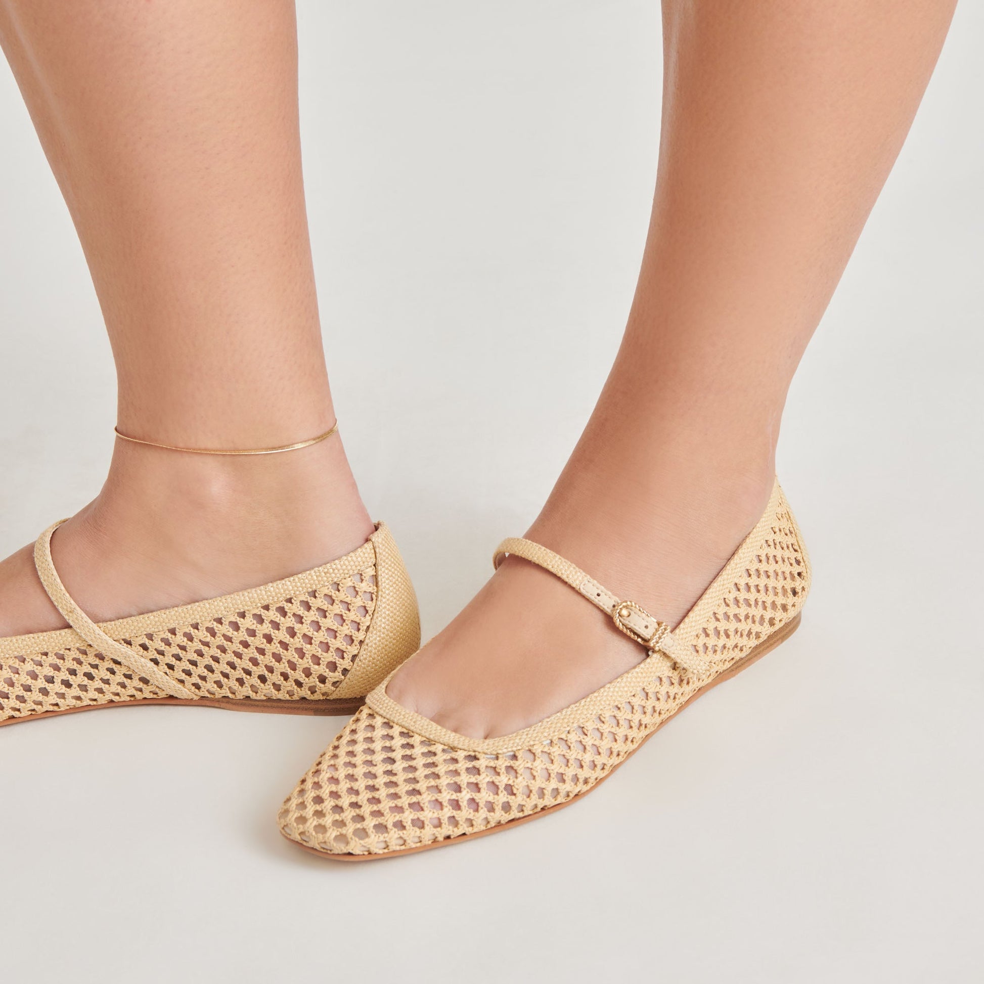Reyes Lt Natural Woven Raffia Ballet Flats Dolce Vita