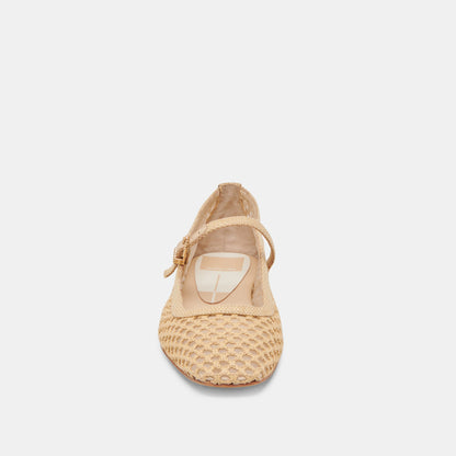 Reyes Lt Natural Woven Raffia Ballet Flats Dolce Vita