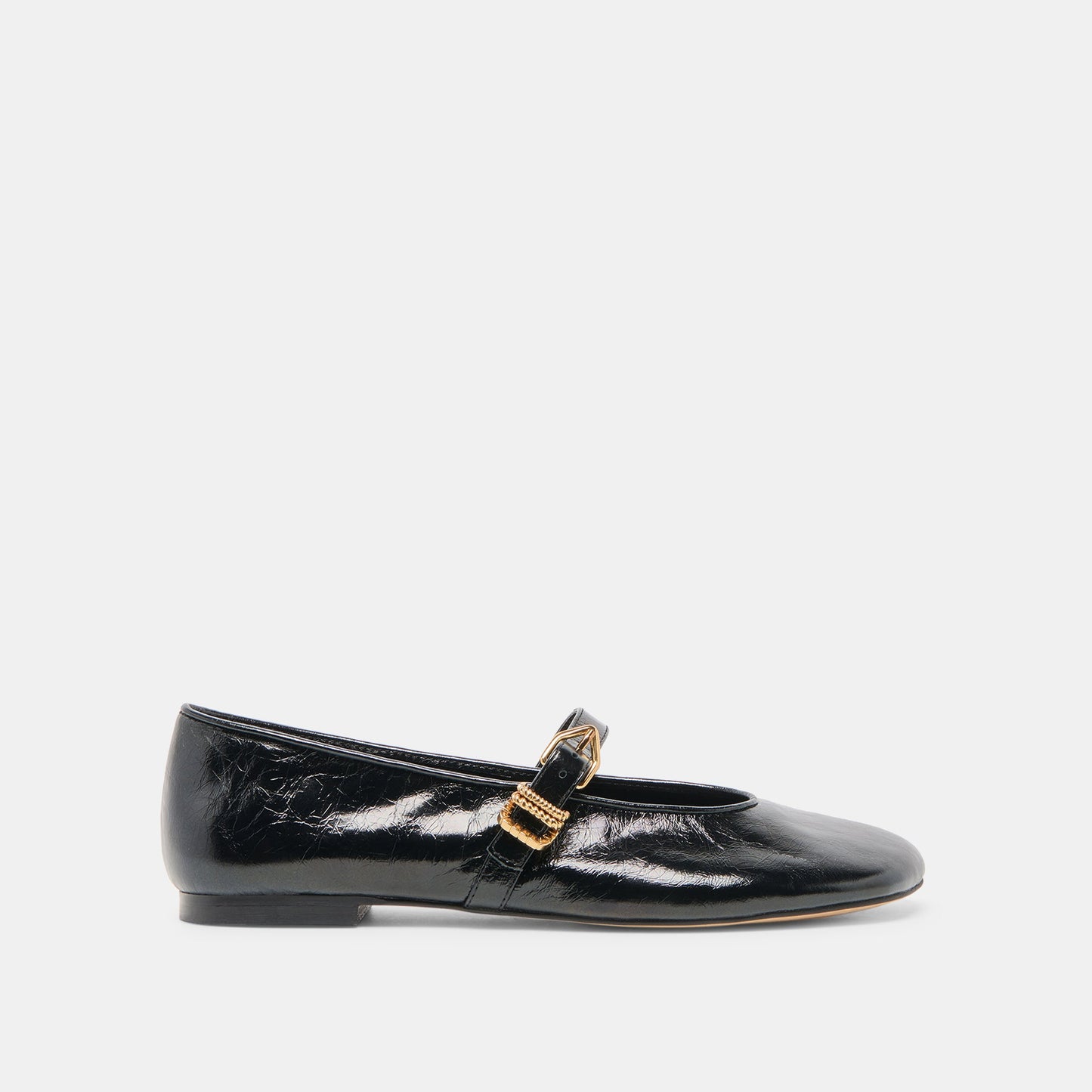 Alizza Midnight Crinkle Patent Ballet Flats Dolce Vita