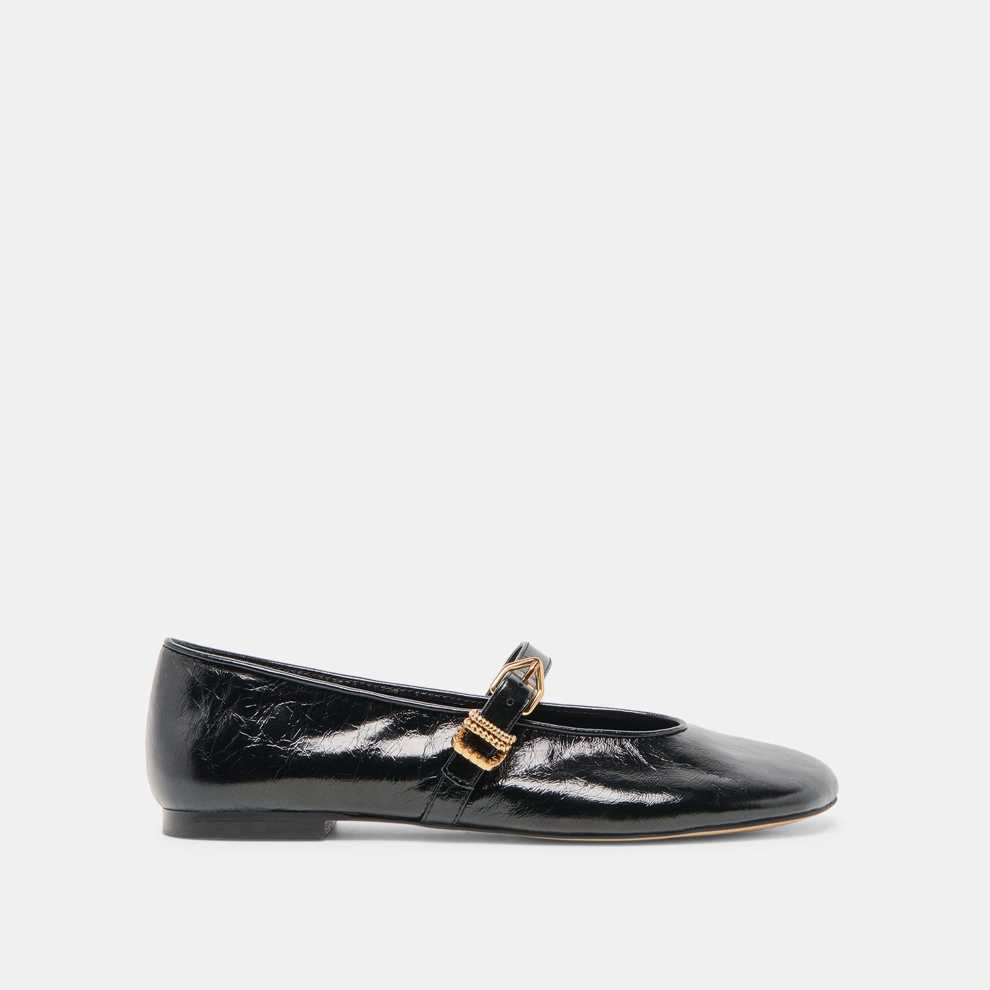 Alizza Midnight Crinkle Patent Ballet Flats Dolce Vita