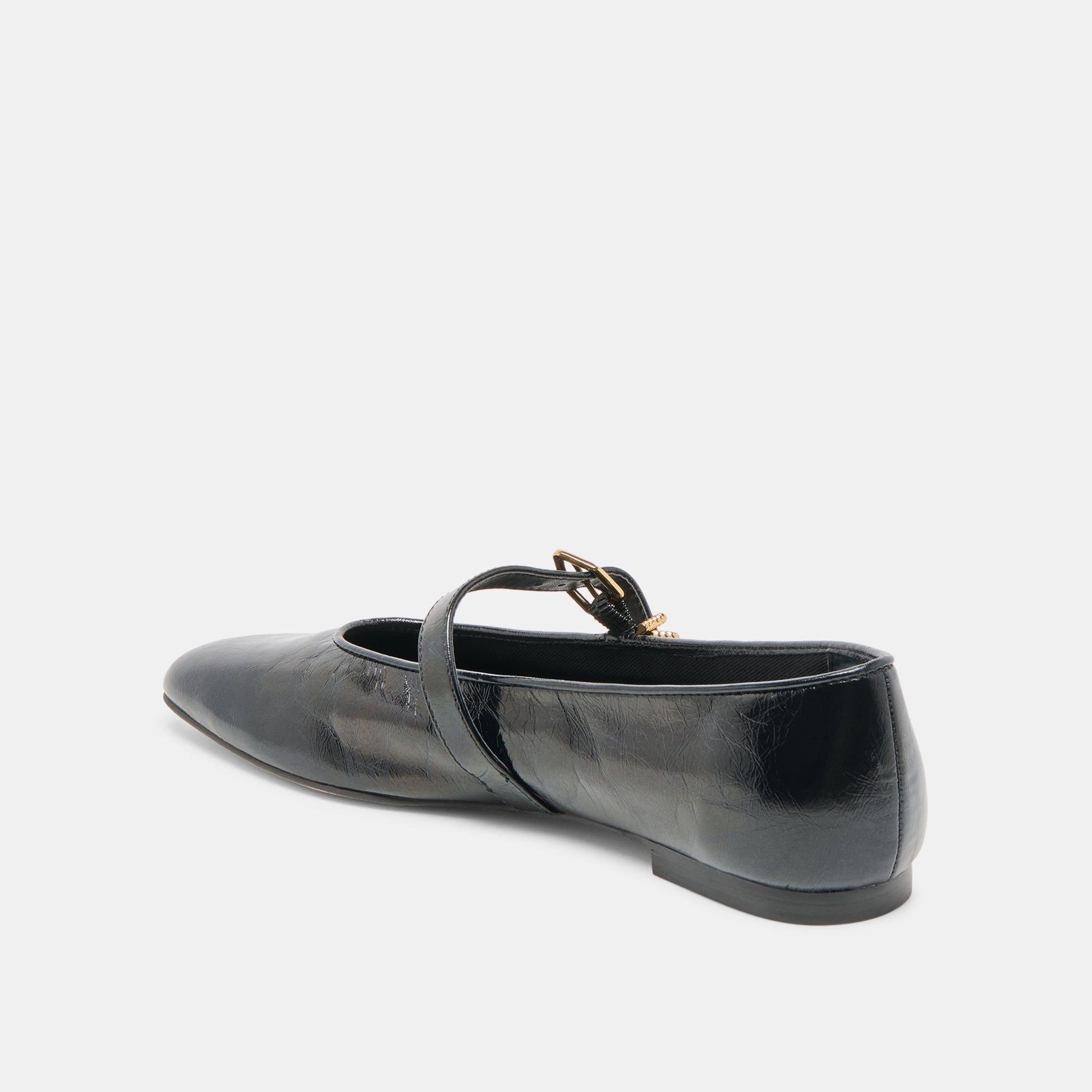 Alizza Midnight Crinkle Patent Ballet Flats Dolce Vita