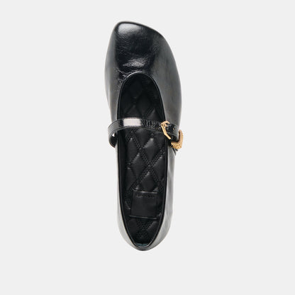 Alizza Midnight Crinkle Patent Ballet Flats Dolce Vita