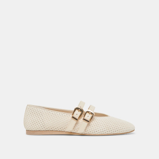 BAYLEE BALLET FLATS BONE PERFORATED SUEDE Dolce Vita