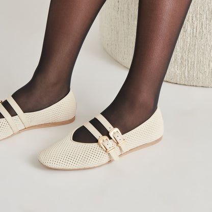 BAYLEE BALLET FLATS BONE PERFORATED SUEDE Dolce Vita