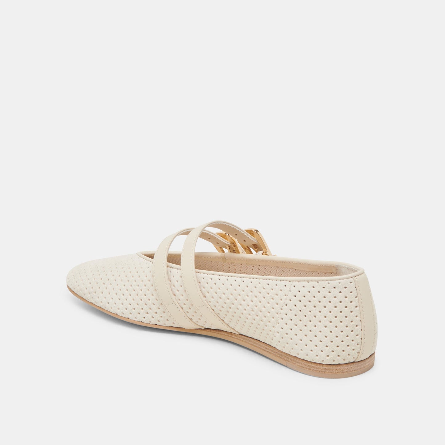 BAYLEE BALLET FLATS BONE PERFORATED SUEDE Dolce Vita