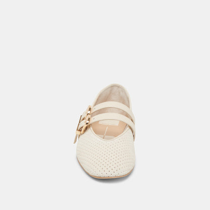 BAYLEE BALLET FLATS BONE PERFORATED SUEDE Dolce Vita