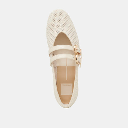 BAYLEE BALLET FLATS BONE PERFORATED SUEDE Dolce Vita