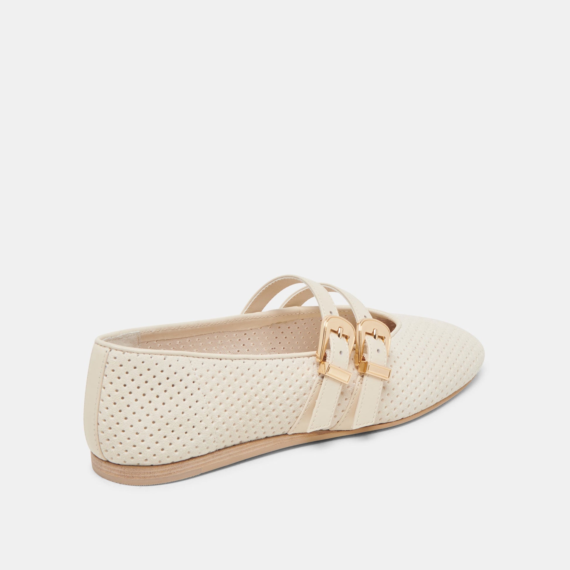 BAYLEE BALLET FLATS BONE PERFORATED SUEDE Dolce Vita