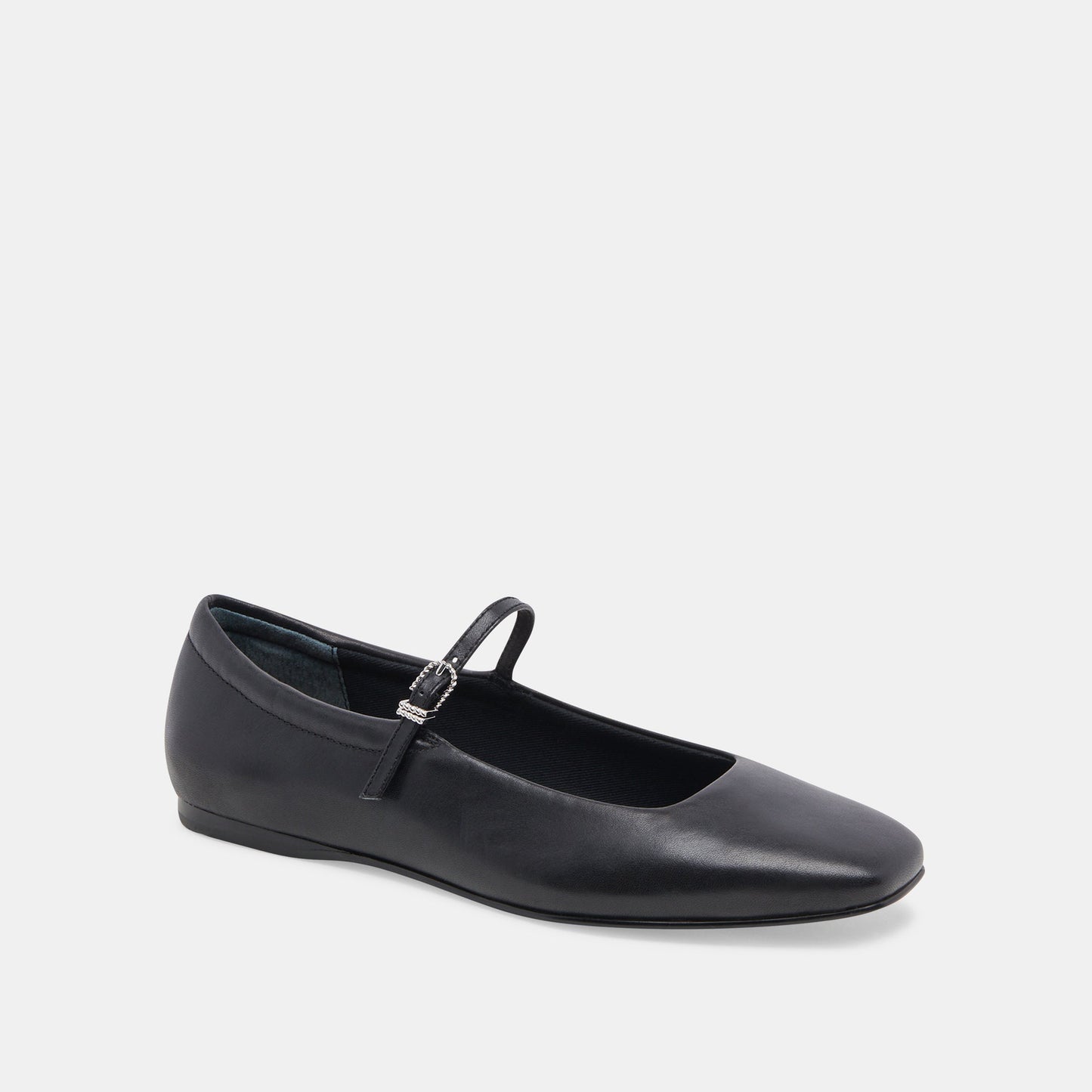 Reyes Wide Ballet Flats Black Leather Dolce Vita