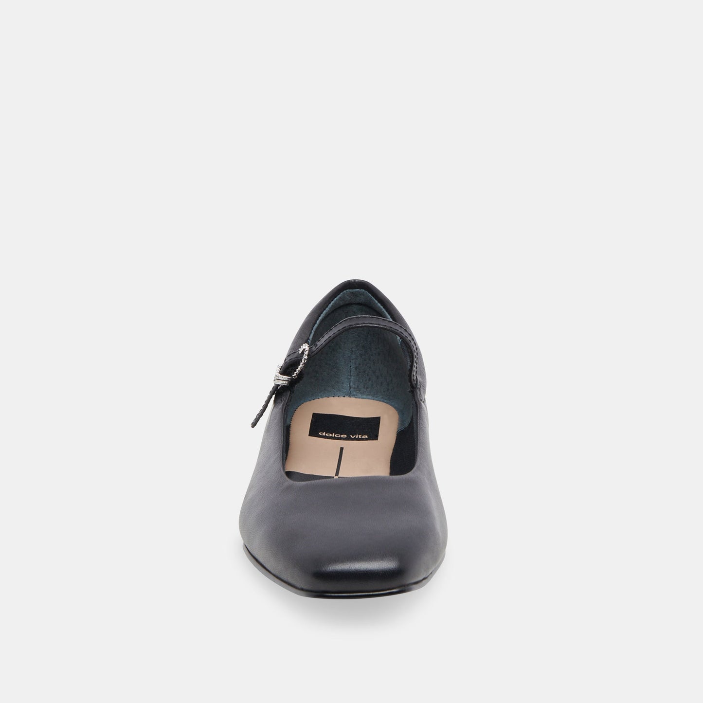 Reyes Wide Ballet Flats Black Leather Dolce Vita