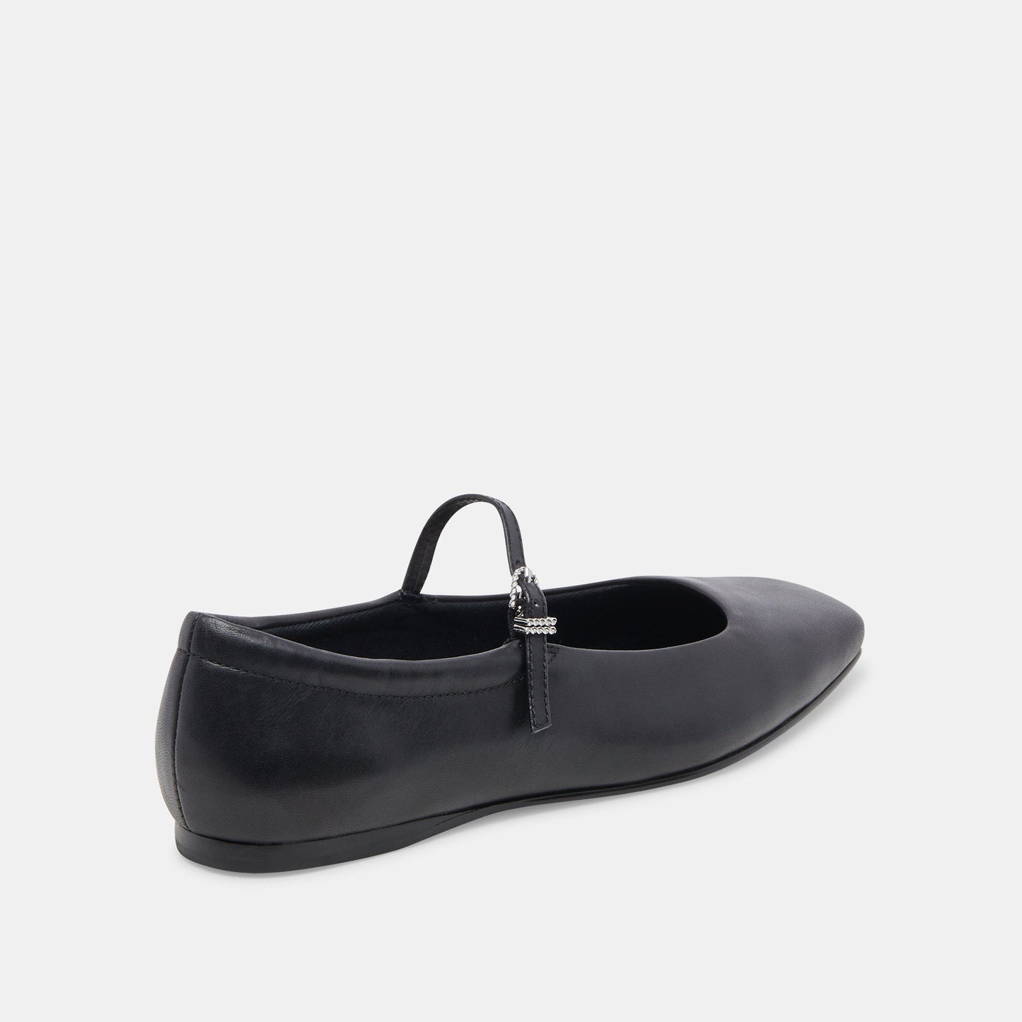 Reyes Wide Ballet Flats Black Leather Dolce Vita