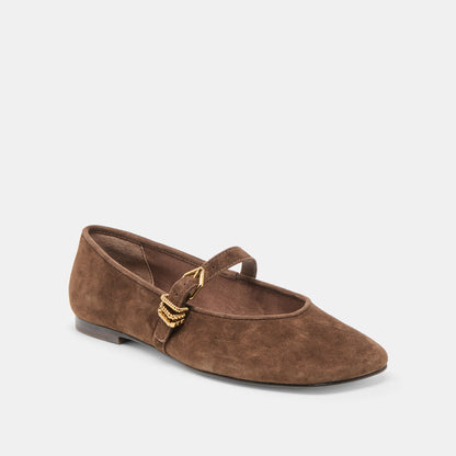 Alizza Dk Brown Suede Ballet Flats Dolce Vita