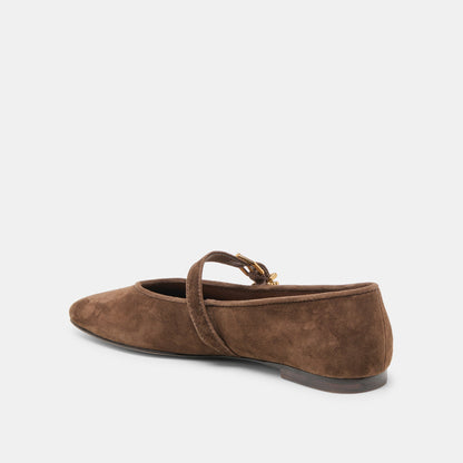 Alizza Dk Brown Suede Ballet Flats Dolce Vita