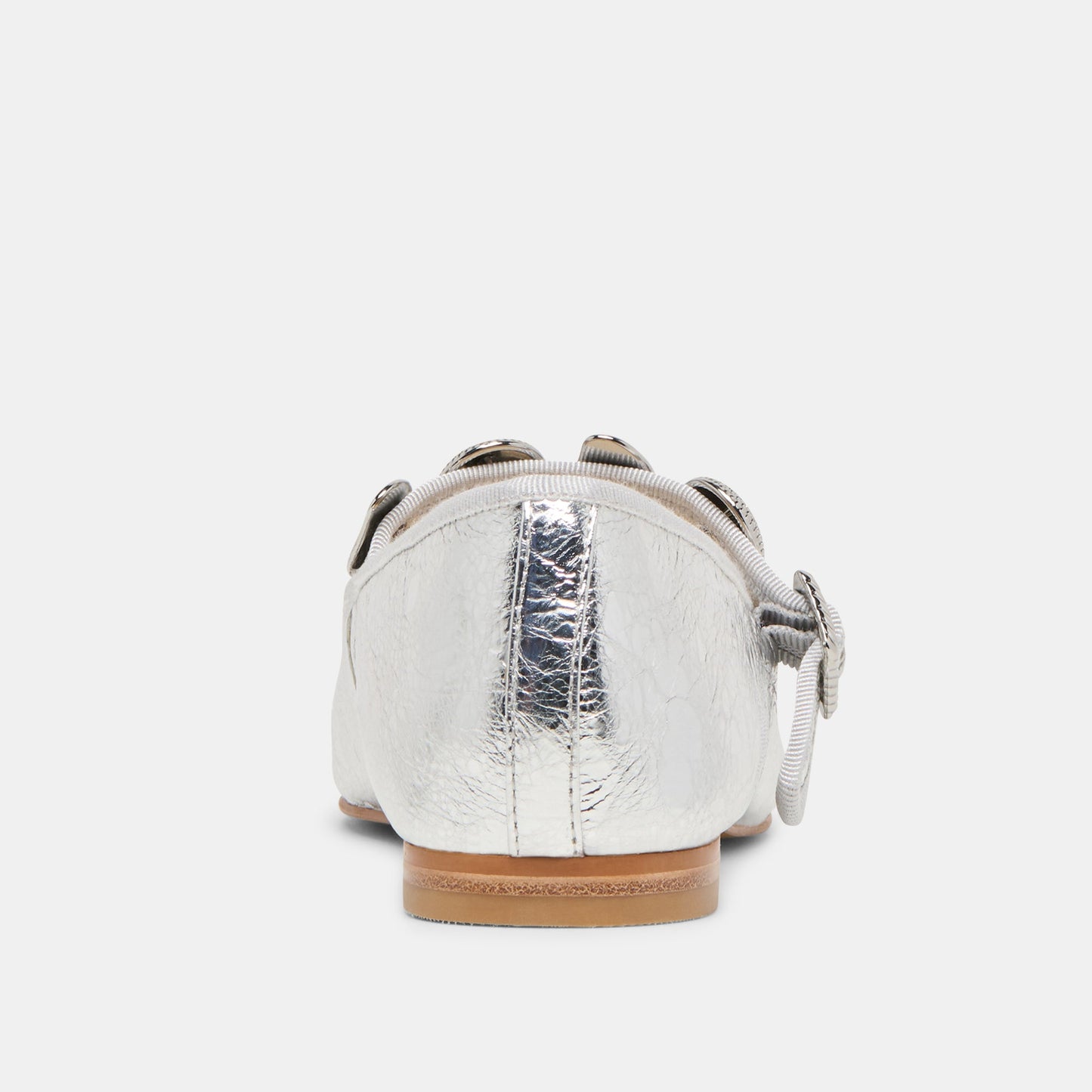Relan Silver Distressed Leather Ballet Flats Dolce Vita