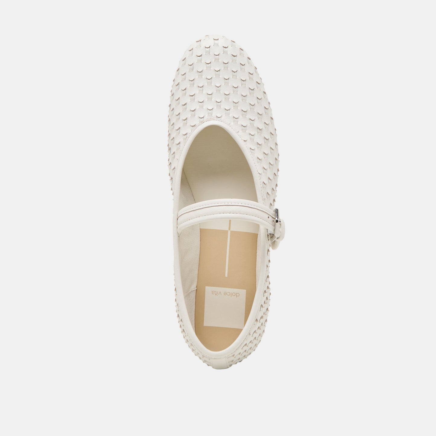 Roslyn True White Woven Leather Ballet Flats Dolce Vita