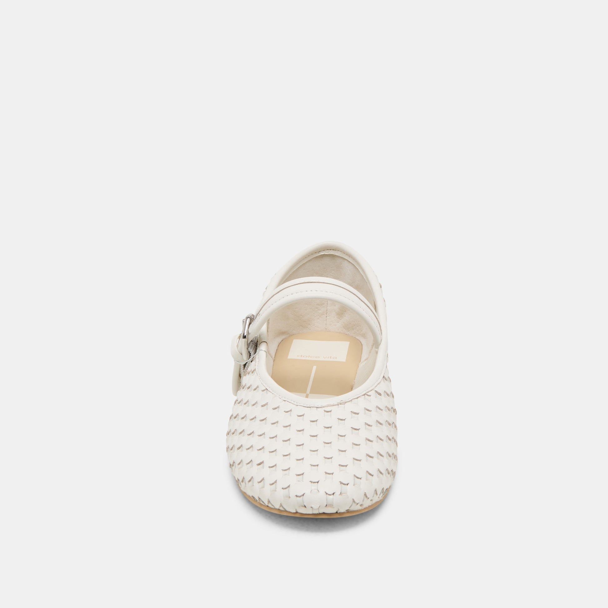 Roslyn True White Woven Leather Ballet Flats Dolce Vita