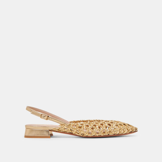 CYNDI FLATS GOLD WOVEN Dolce Vita
