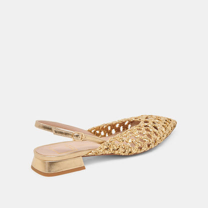 CYNDI FLATS GOLD WOVEN Dolce Vita