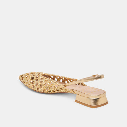 CYNDI FLATS GOLD WOVEN Dolce Vita