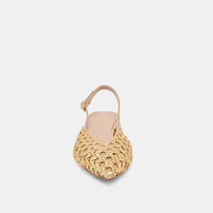 CYNDI FLATS GOLD WOVEN Dolce Vita