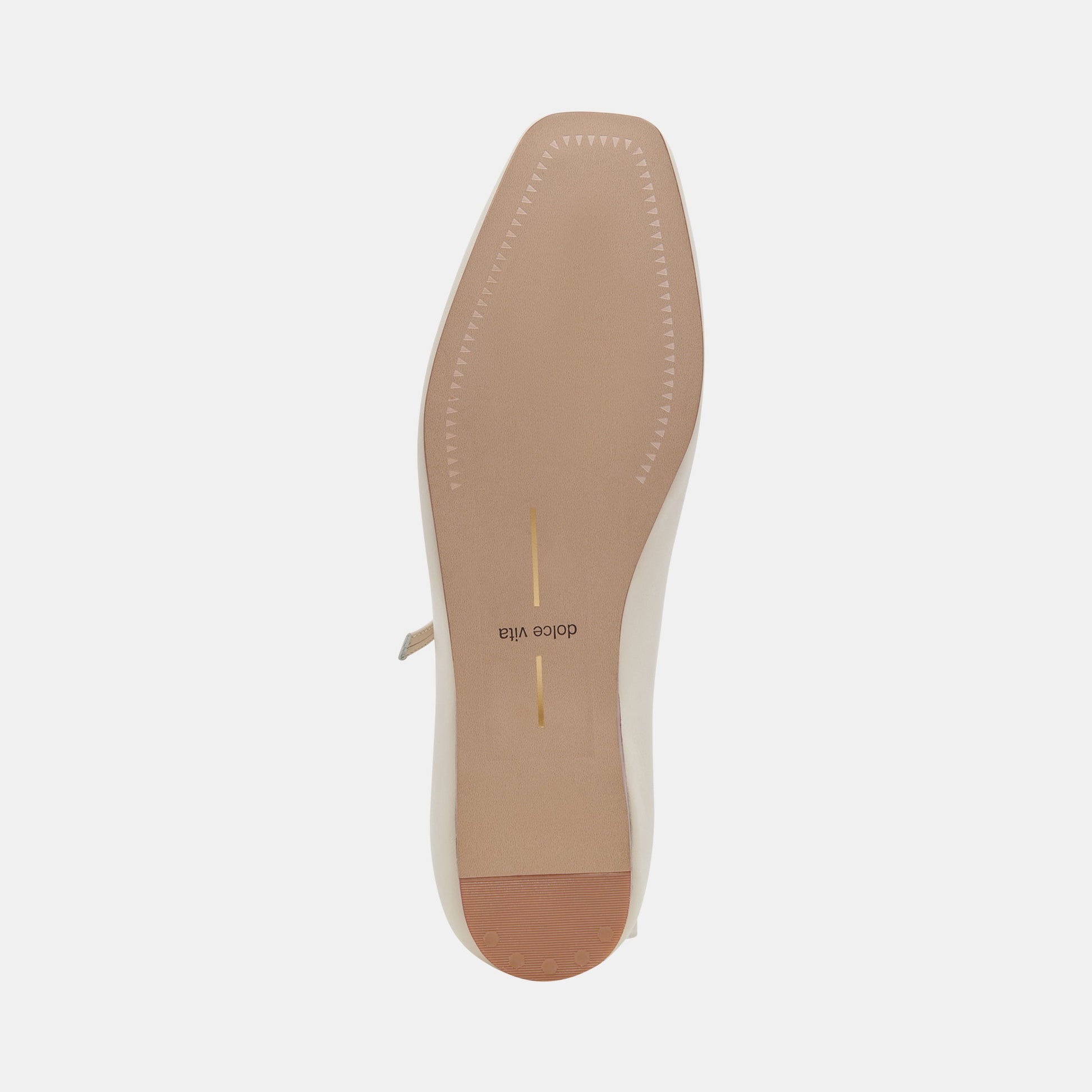 Reyes Wide Ballet Flats Ivory Leather Dolce Vita