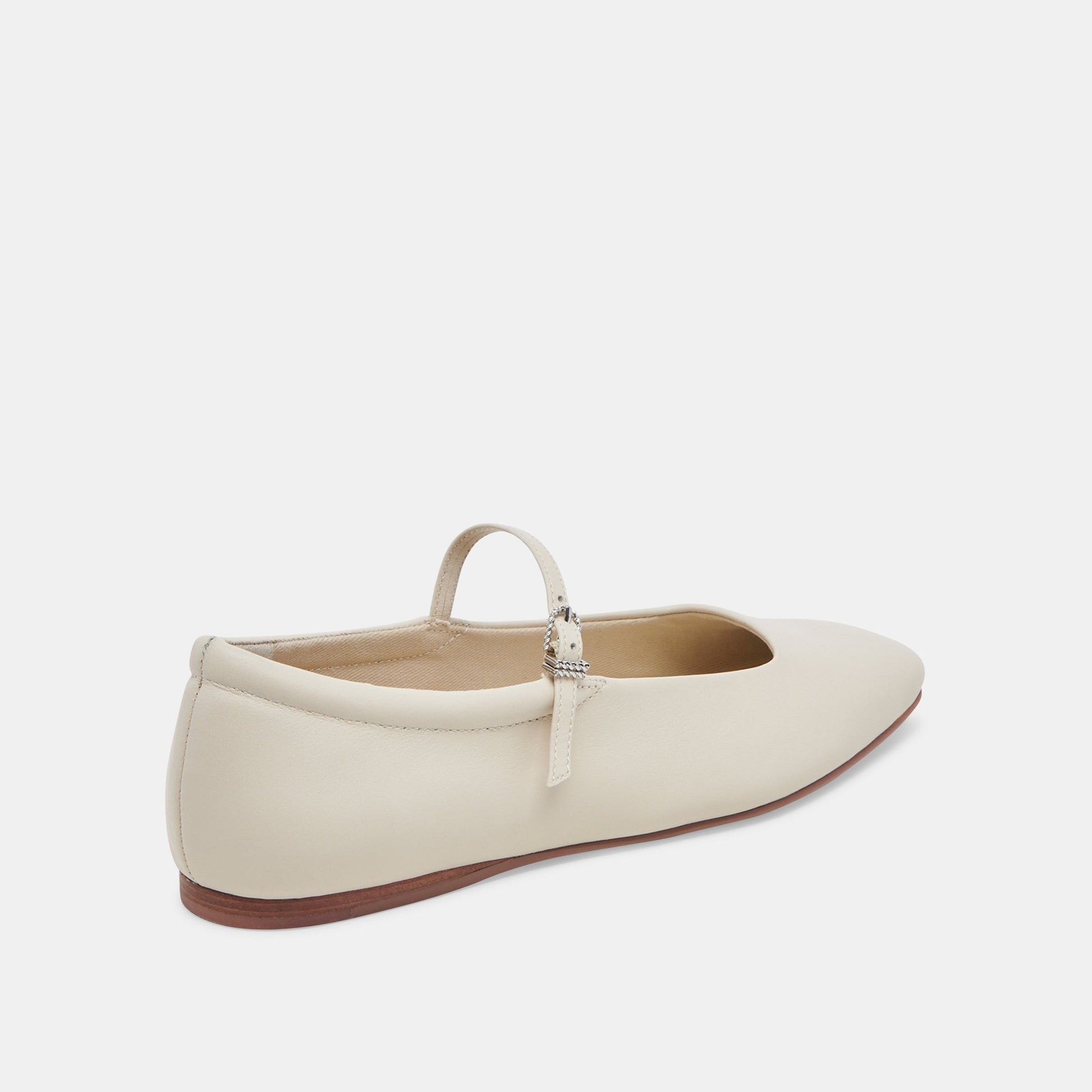 Reyes Wide Ballet Flats Ivory Leather Dolce Vita