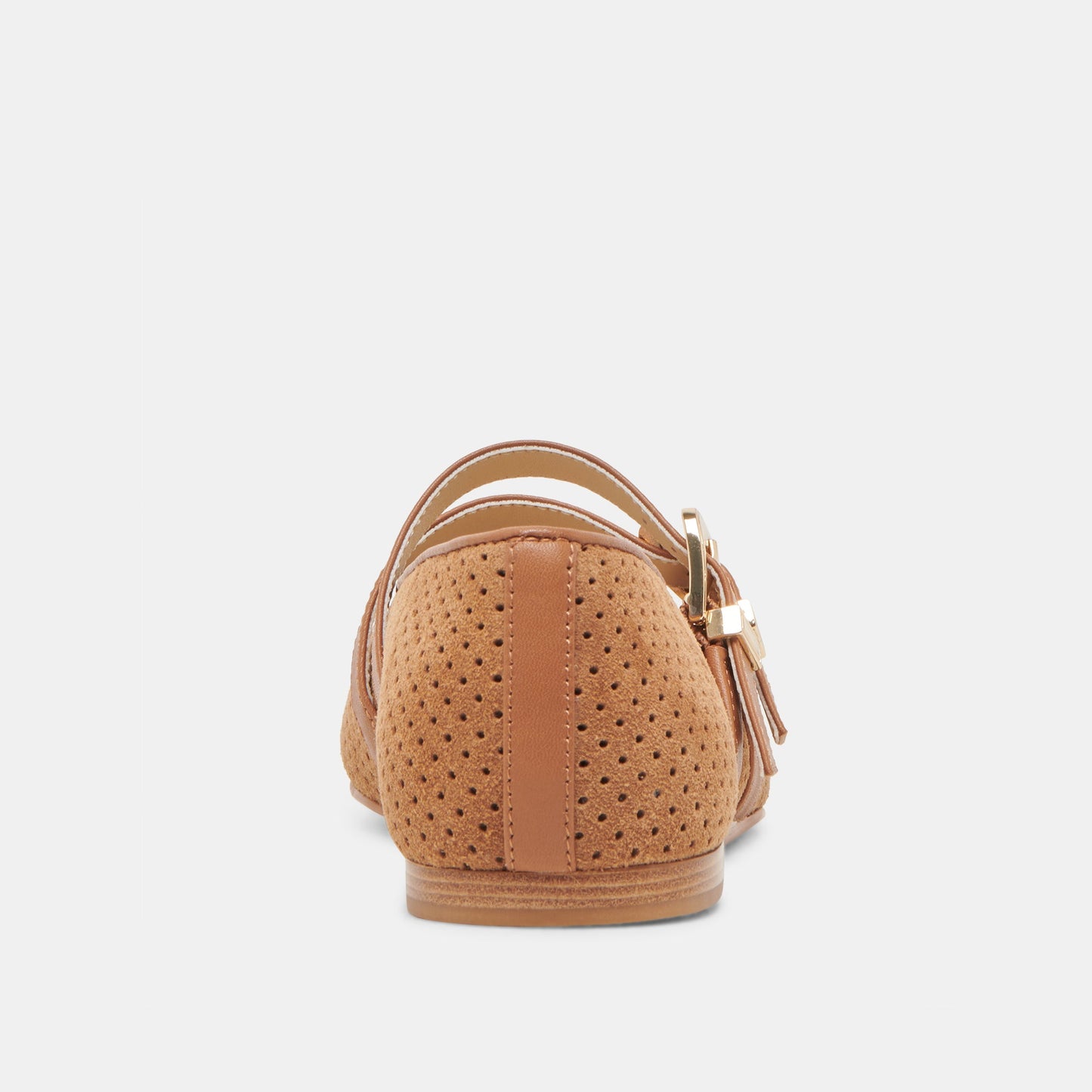 Baylee Wide Pecan Perforated Suede Ballet Flats Dolce Vita