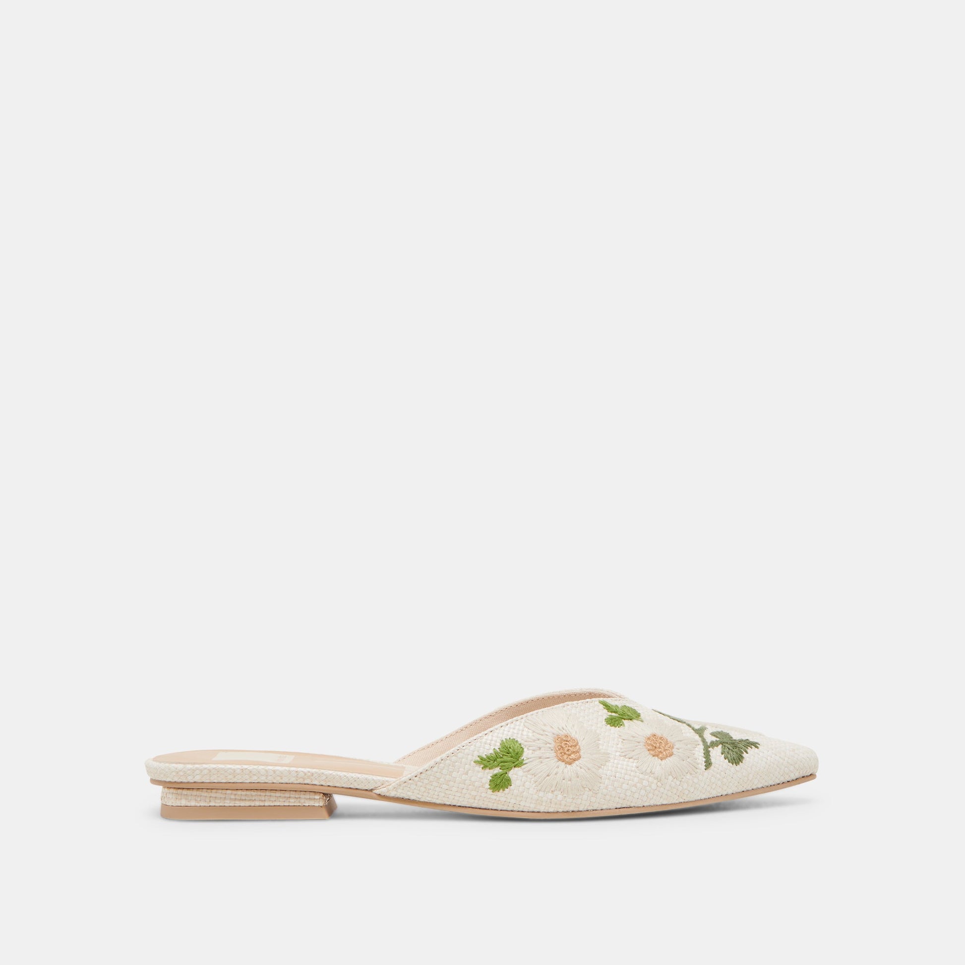 ELM FLATS WHITE FLORAL RAFFIA Dolce Vita