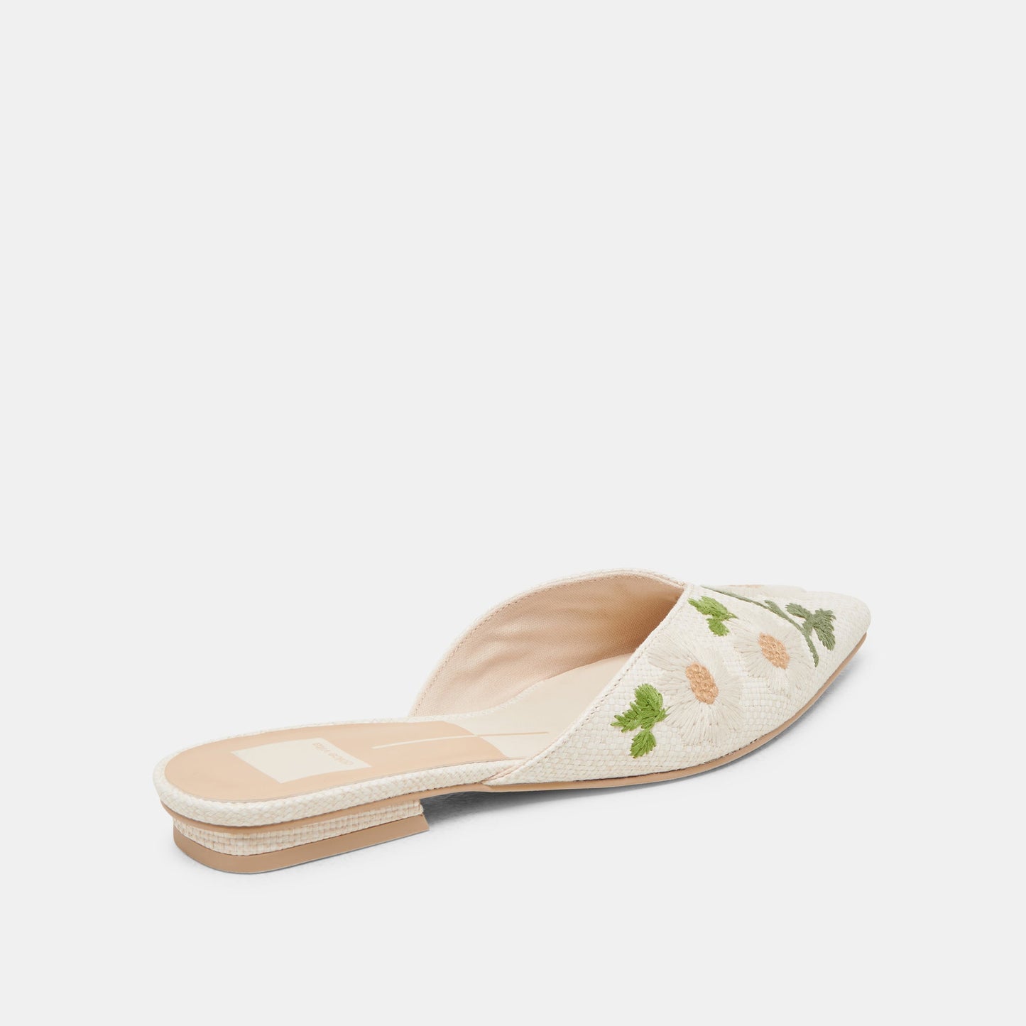 ELM FLATS WHITE FLORAL RAFFIA Dolce Vita