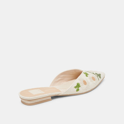 ELM FLATS WHITE FLORAL RAFFIA Dolce Vita