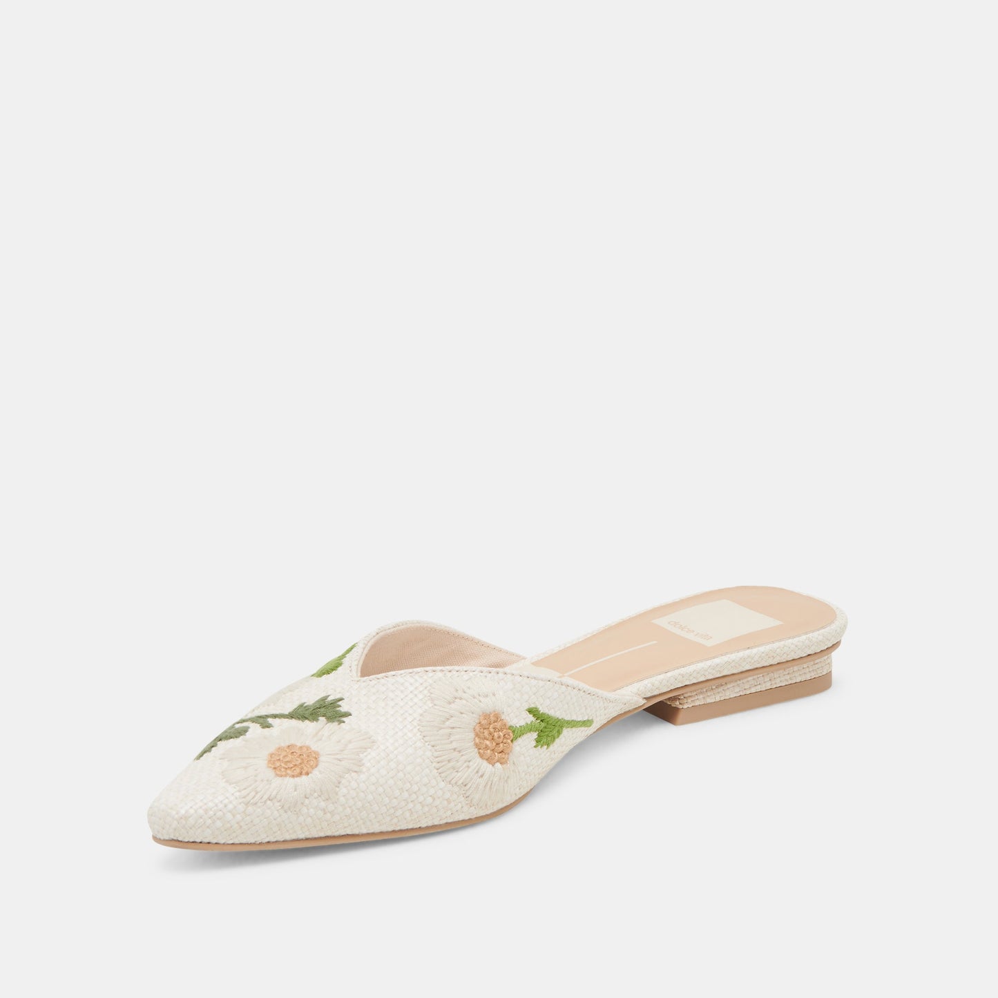 ELM FLATS WHITE FLORAL RAFFIA Dolce Vita