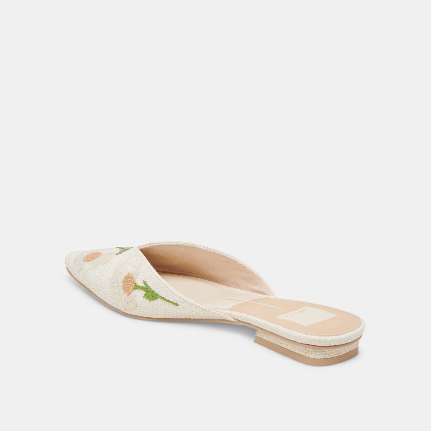 ELM FLATS WHITE FLORAL RAFFIA Dolce Vita