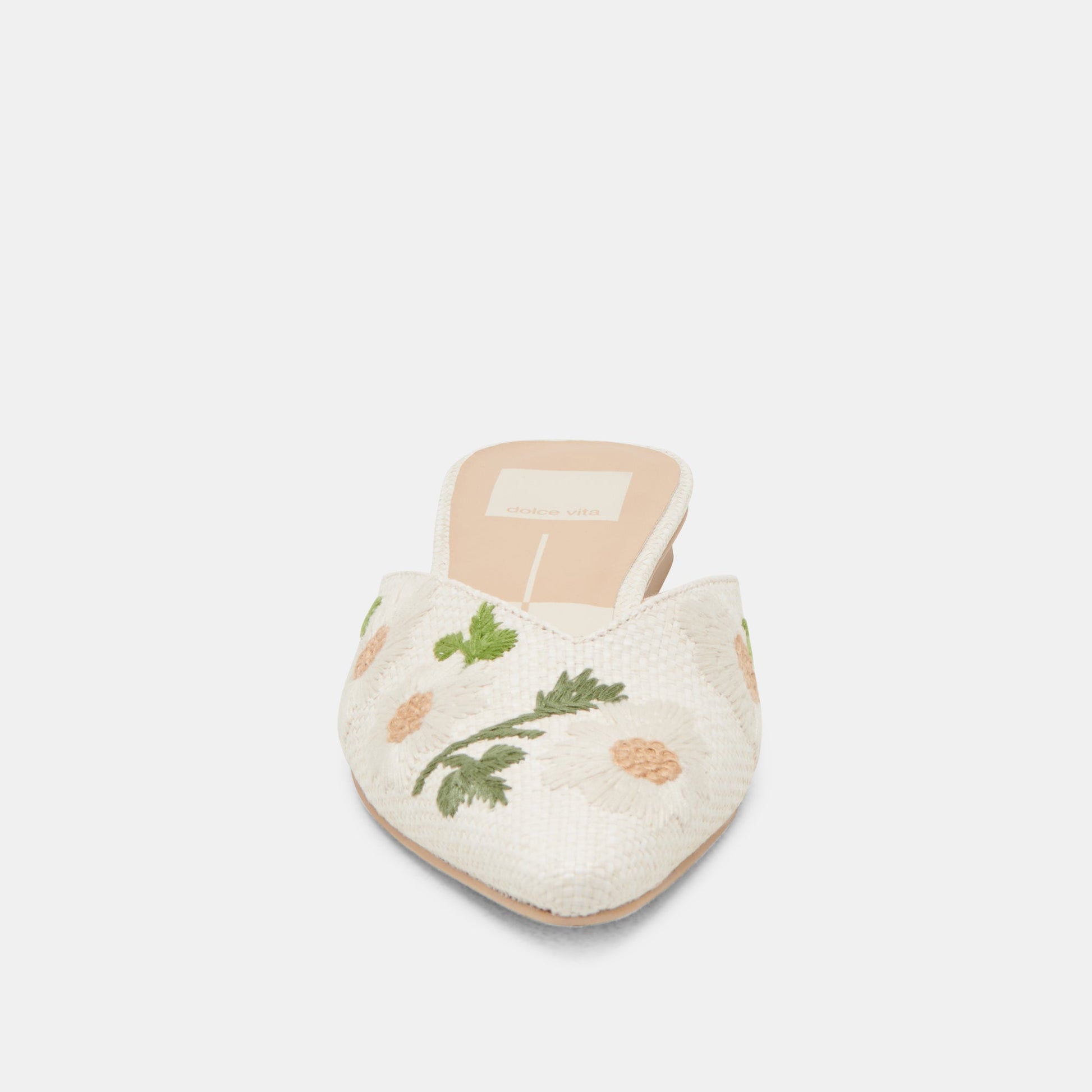ELM FLATS WHITE FLORAL RAFFIA Dolce Vita
