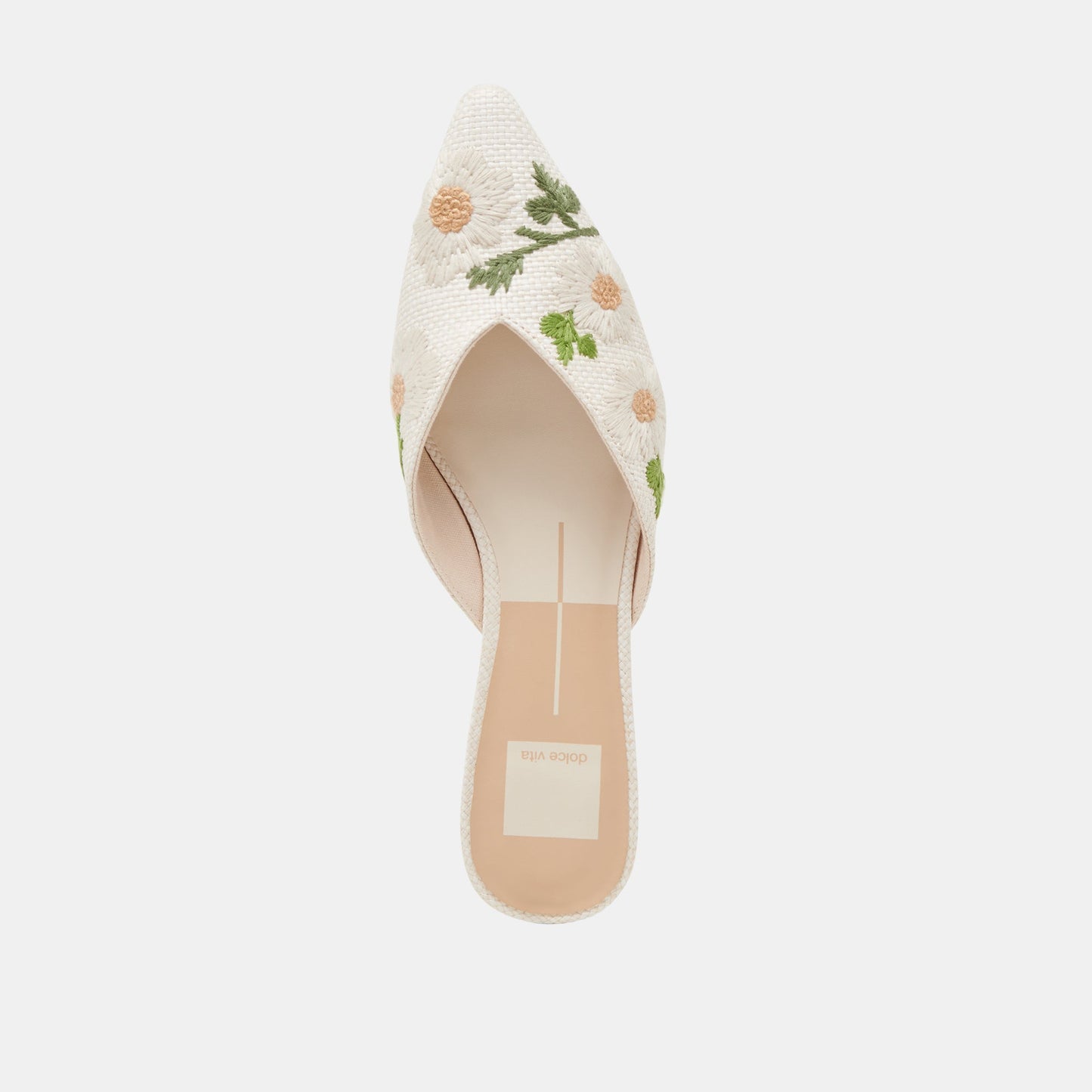 ELM FLATS WHITE FLORAL RAFFIA Dolce Vita
