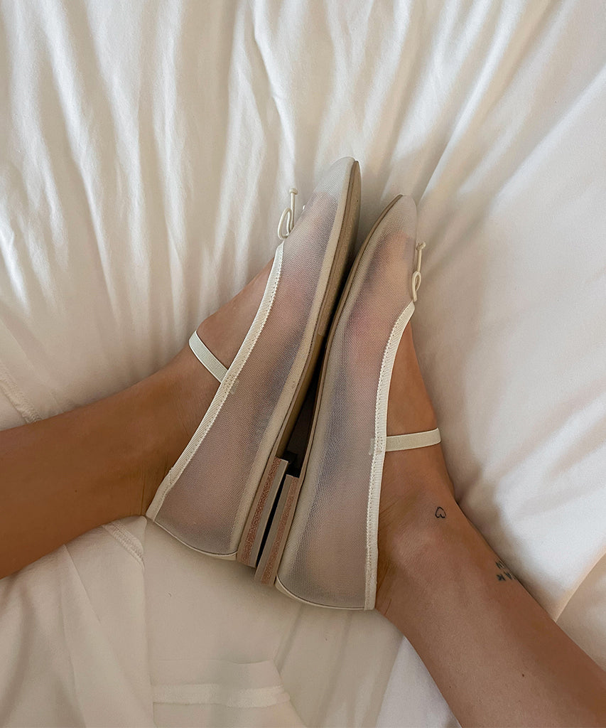 CADEL BALLET FLATS IVORY MESH Dolce Vita