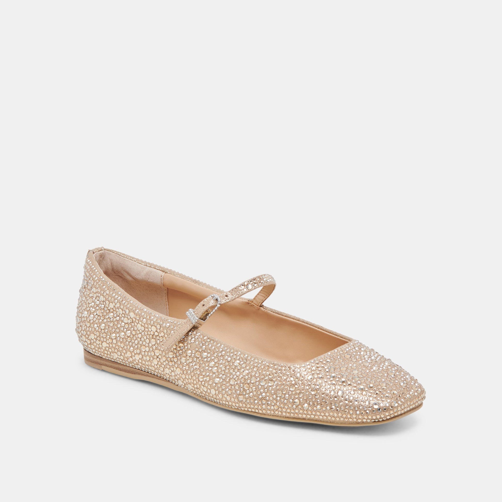 REYES CRYSTAL BALLET FLATS LIGHT GOLD CRYSTAL Dolce Vita