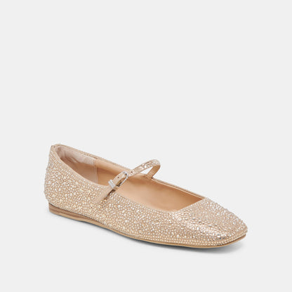 REYES CRYSTAL BALLET FLATS LIGHT GOLD CRYSTAL Dolce Vita