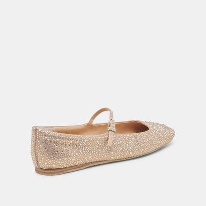 REYES CRYSTAL BALLET FLATS LIGHT GOLD CRYSTAL Dolce Vita