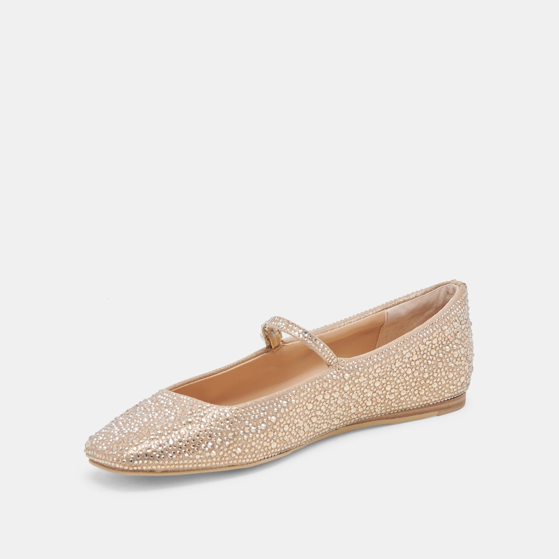 REYES CRYSTAL BALLET FLATS LIGHT GOLD CRYSTAL Dolce Vita