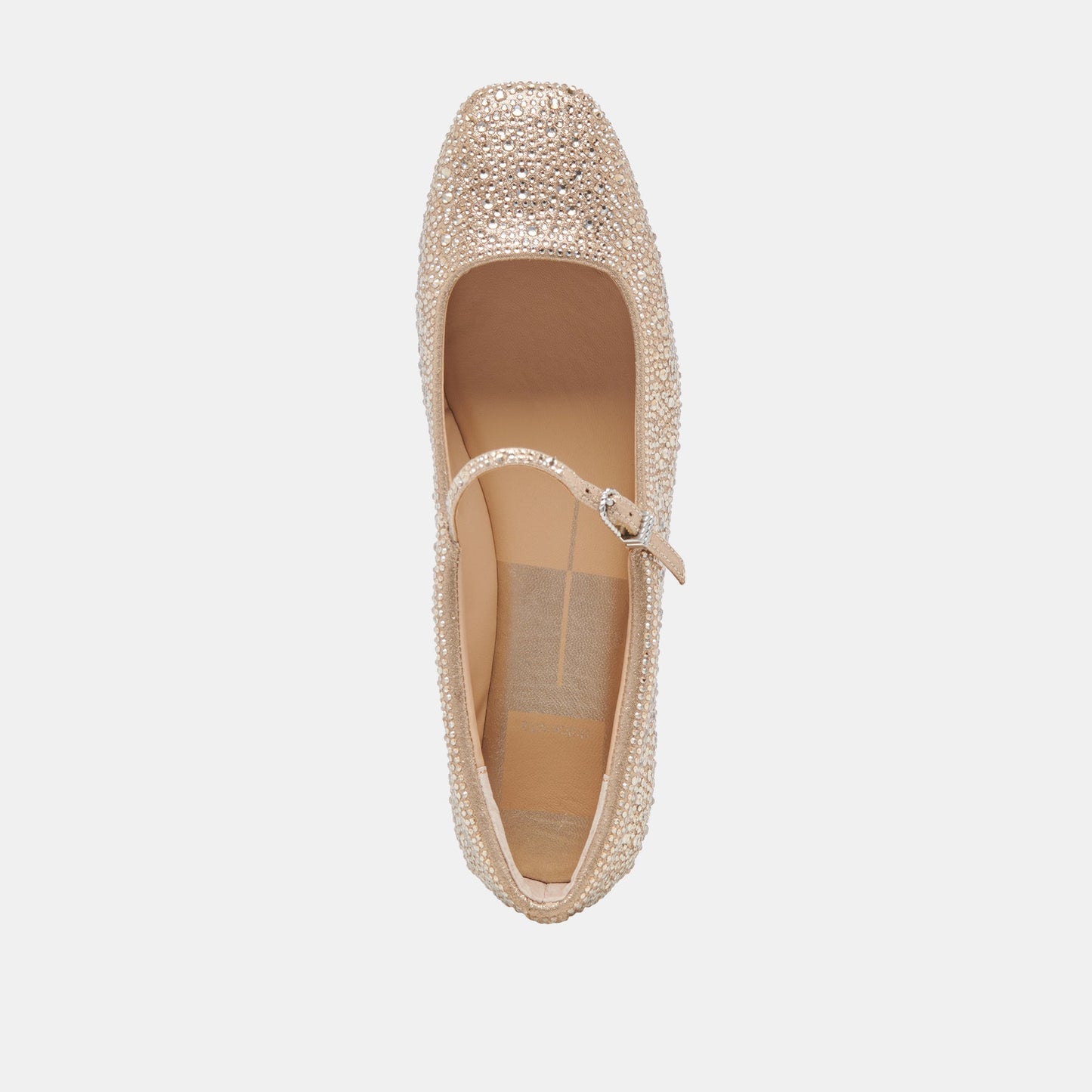 REYES CRYSTAL BALLET FLATS LIGHT GOLD CRYSTAL Dolce Vita