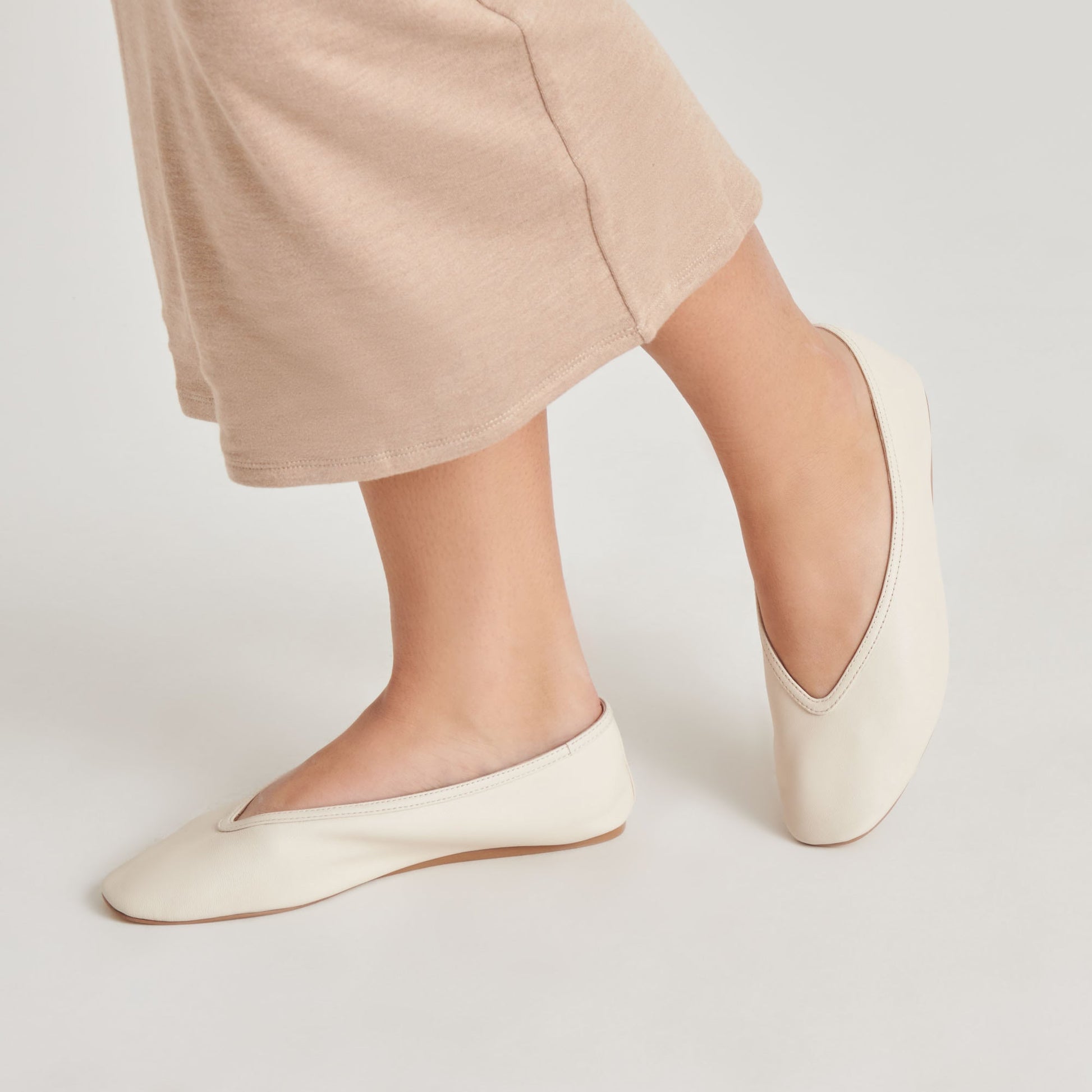 Braidy Ivory Leather Ballet Flats Dolce Vita