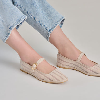 TAMEKA BALLET FLATS BONE STRIPE MESH Dolce Vita