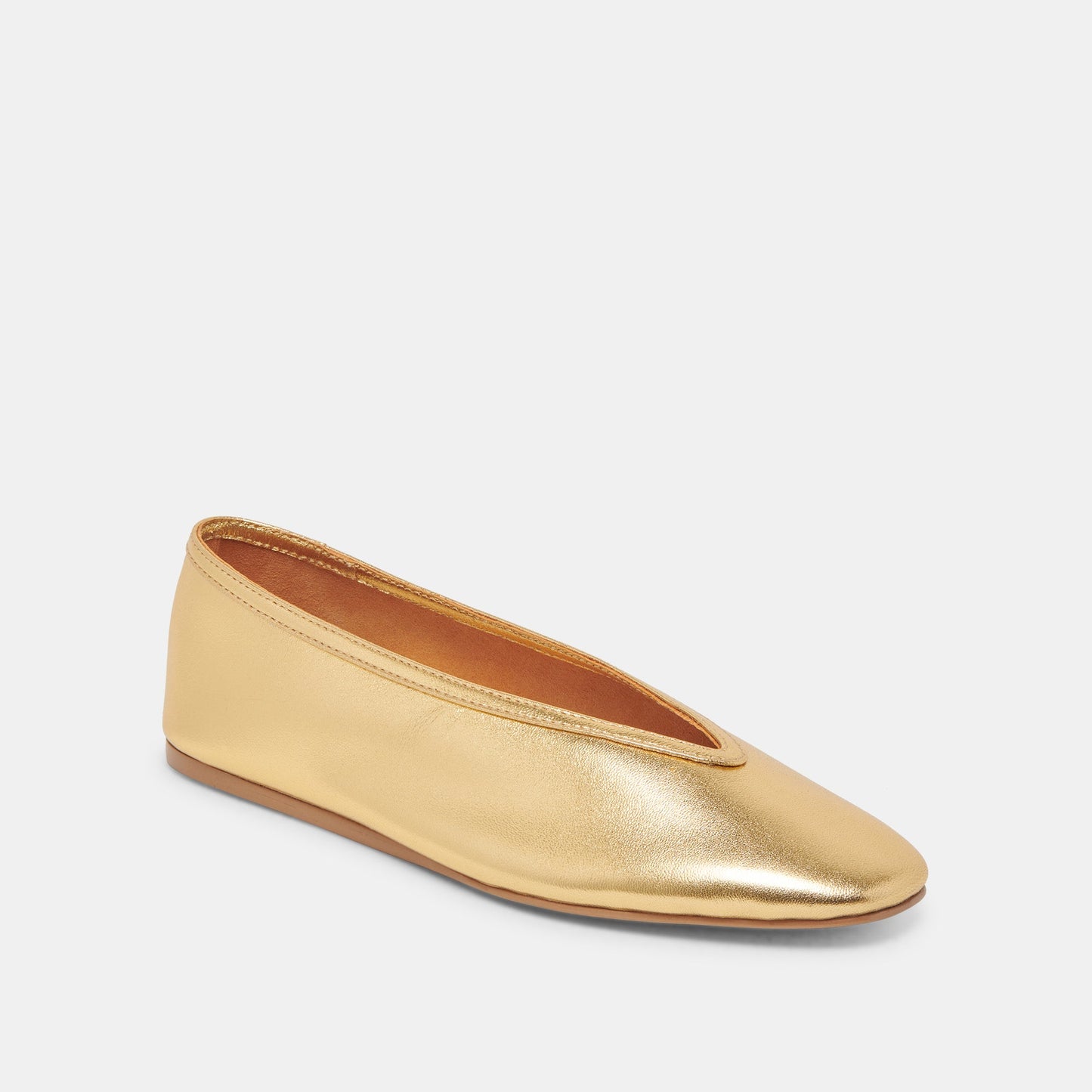 Braidy Gold Metallic Leather Ballet Flats Dolce Vita