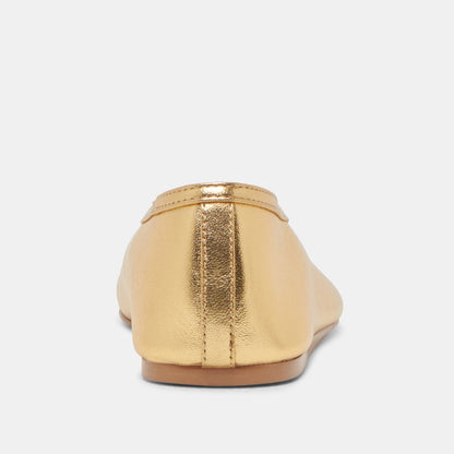 Braidy Gold Metallic Leather Ballet Flats Dolce Vita