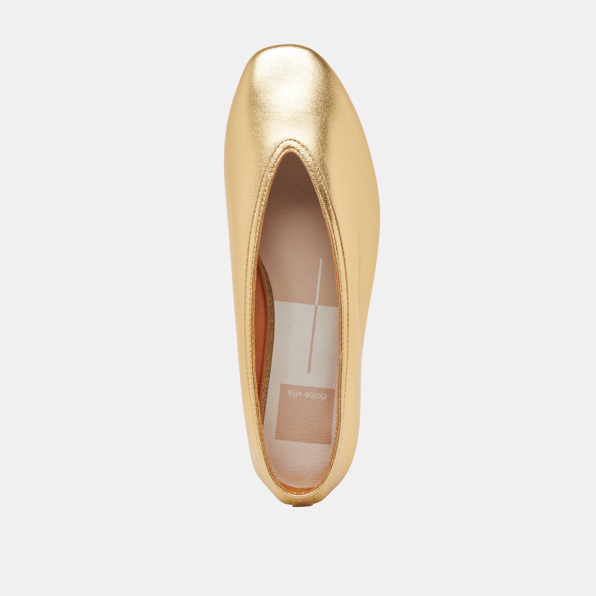 Braidy Gold Metallic Leather Ballet Flats Dolce Vita