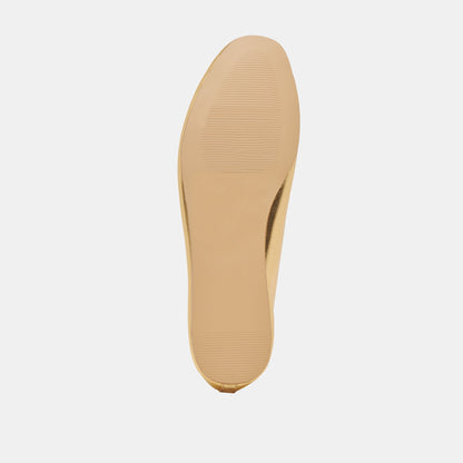 Braidy Gold Metallic Leather Ballet Flats Dolce Vita