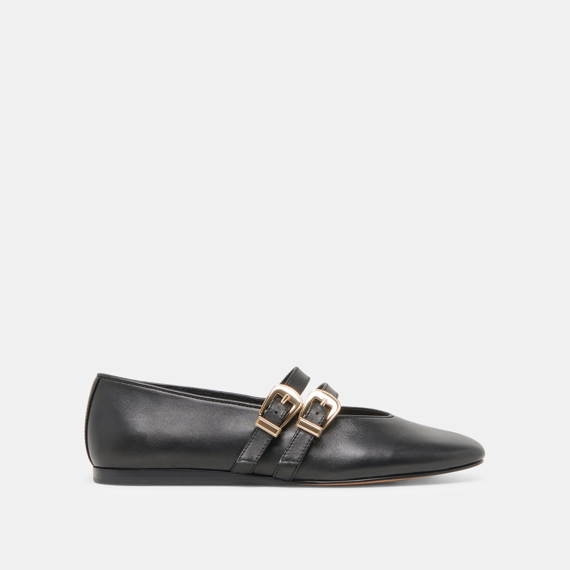 BAYLEE WIDE BALLET FLATS BLACK LEATHER Dolce Vita