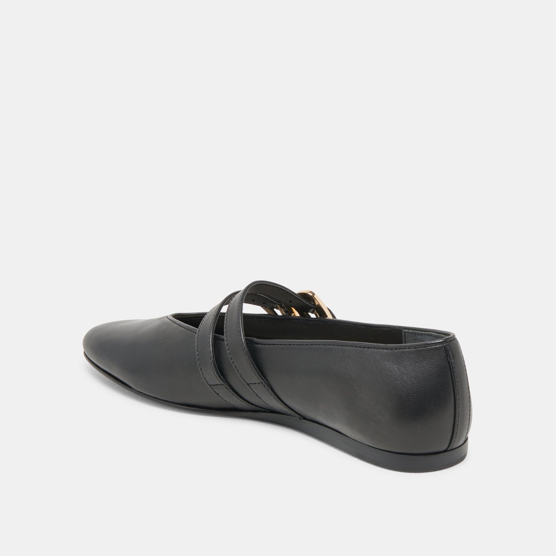 BAYLEE WIDE BALLET FLATS BLACK LEATHER Dolce Vita
