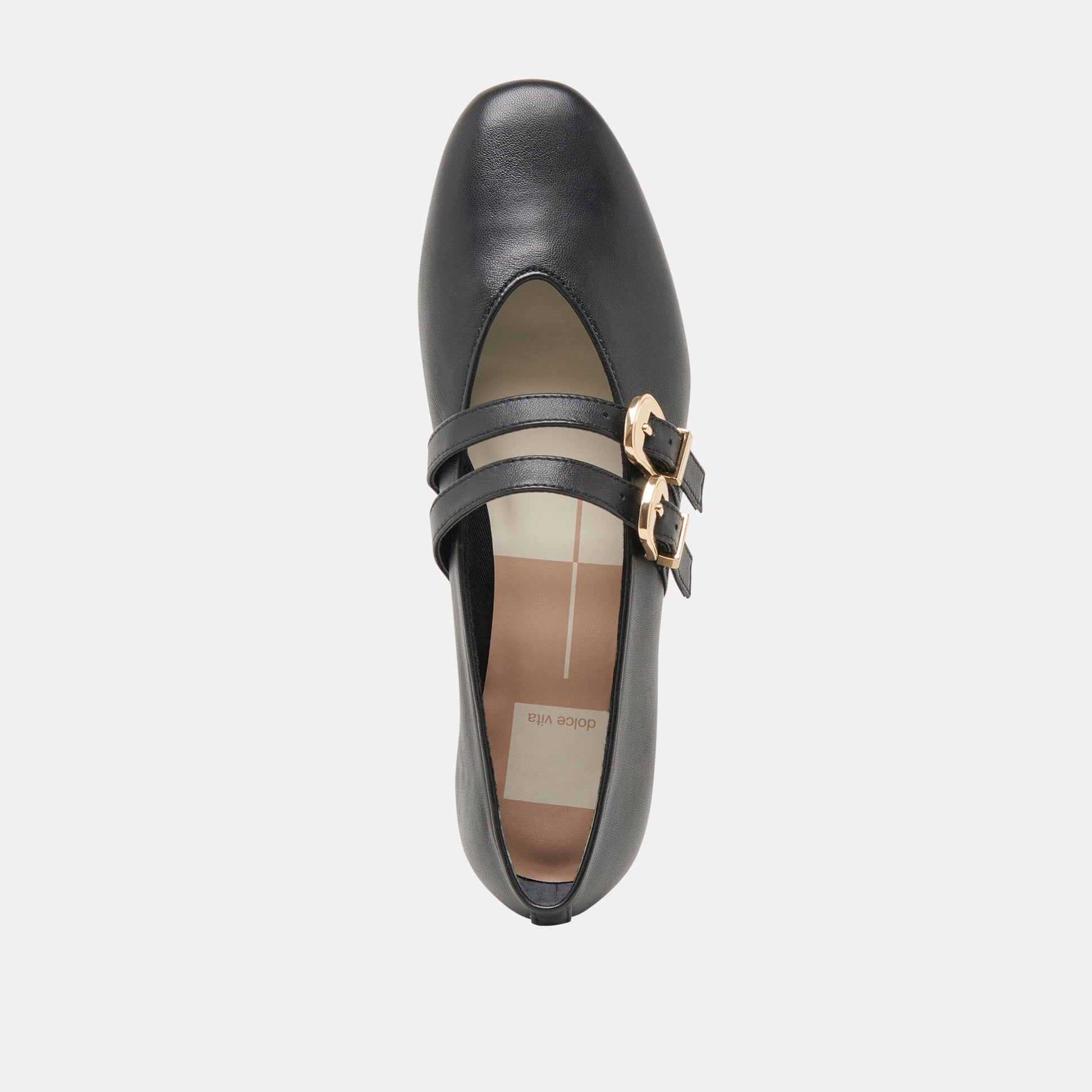 BAYLEE WIDE BALLET FLATS BLACK LEATHER Dolce Vita