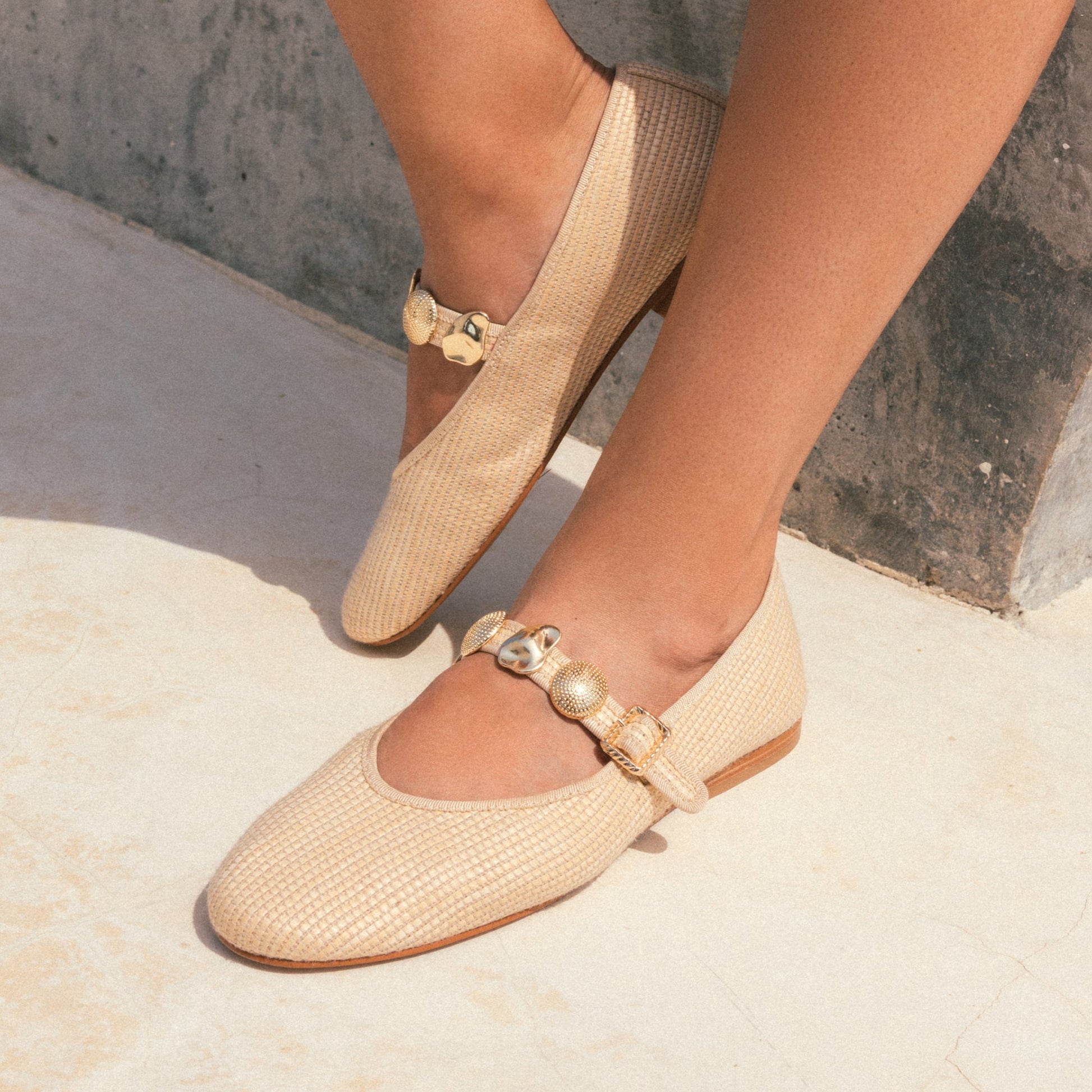 RELAN BALLET FLATS LT NATURAL RAFFIA Dolce Vita